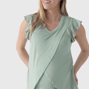 Kindred bravely Mint Green Ruffle Sleeve nursing top - medium